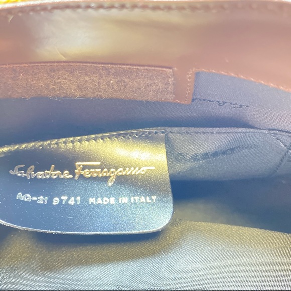 Salvatore Ferragamo Yellow Canvas and Brown Shoulder Bag. - Picture 11 of 11